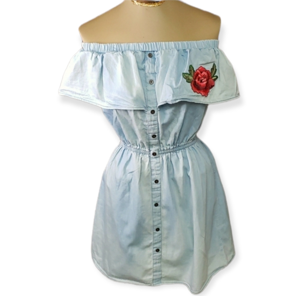 Speed Control Cotton Denim Style Dress Size Small